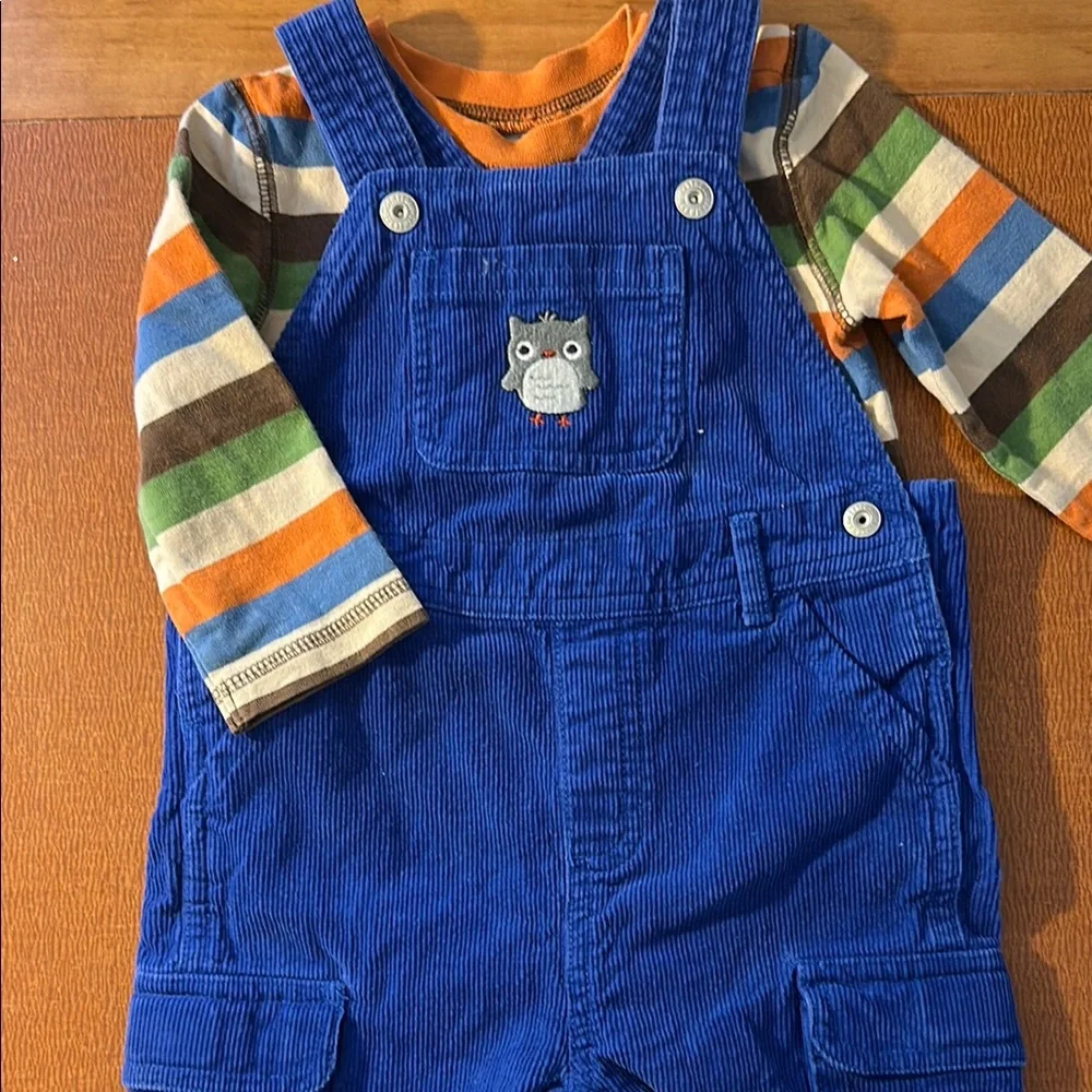 Gymboree Blue Denim Overalls with Owl‎